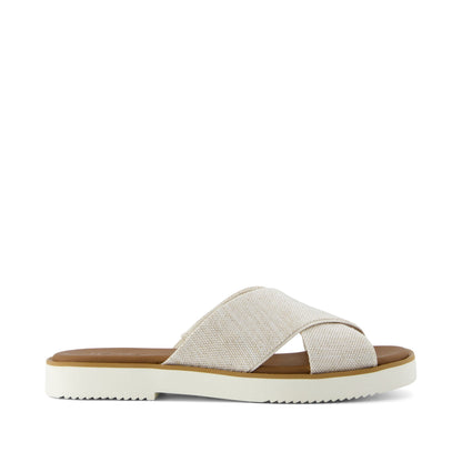Mae Crossover Slide Sandal - Natural Yarn Dye Side View