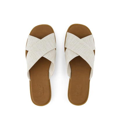 Mae Crossover Slide Sandal - Natural Yarn Dye Top View