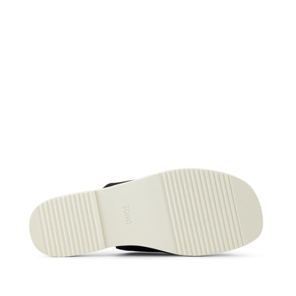 Mae Crossover Slide Sandal - Black Heavy Canvas Bottom Sole View