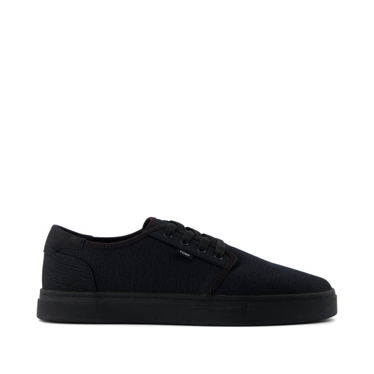 Carlo 2.0 Lace-Up Sneaker - Black and Black Legacy Canvas Side View