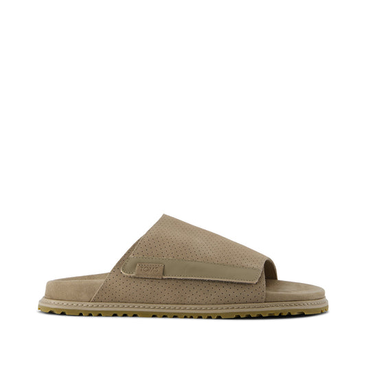 Danilo Slide Sandal - Dune Perforated Suede Side View