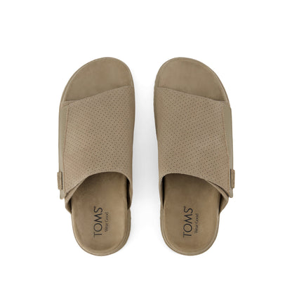 Danilo Slide Sandal - Dune Perforated Suede Top View