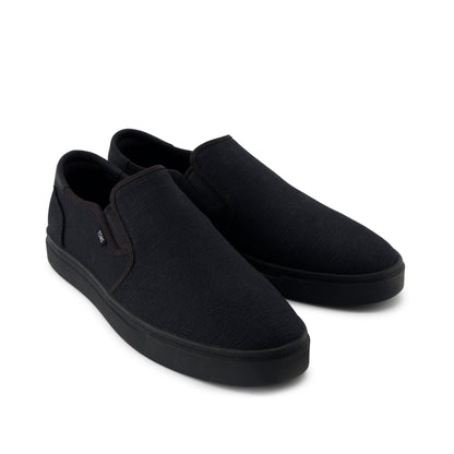 Baja 2.0 Slip On Sneaker - Black and Black Legacy Canvas Front View