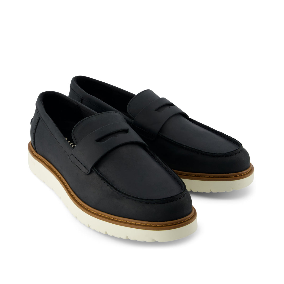 Navi TRVL LITE Havana Loafer - Black Leather Front View