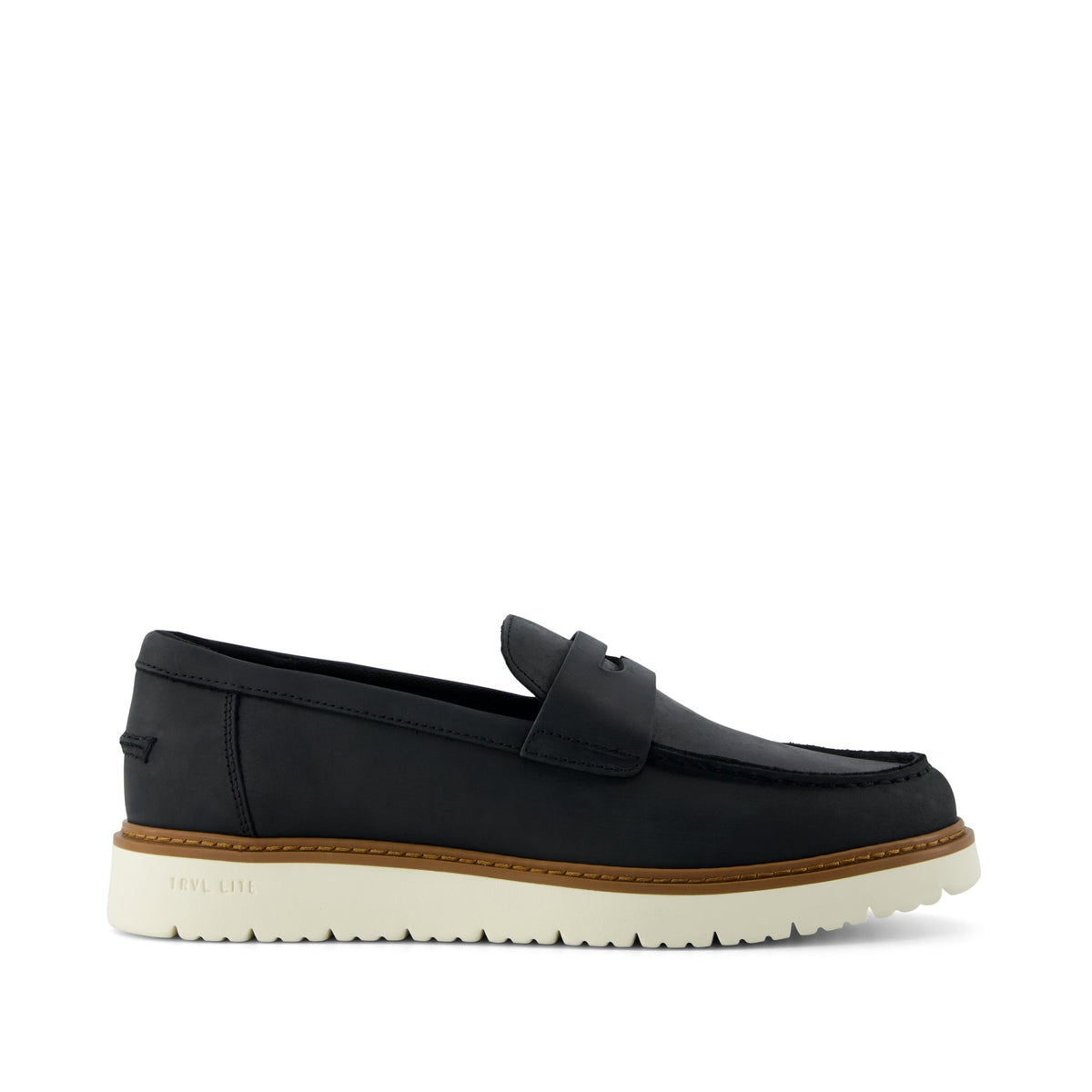 Navi TRVL LITE Havana Loafer - Black Leather Side View