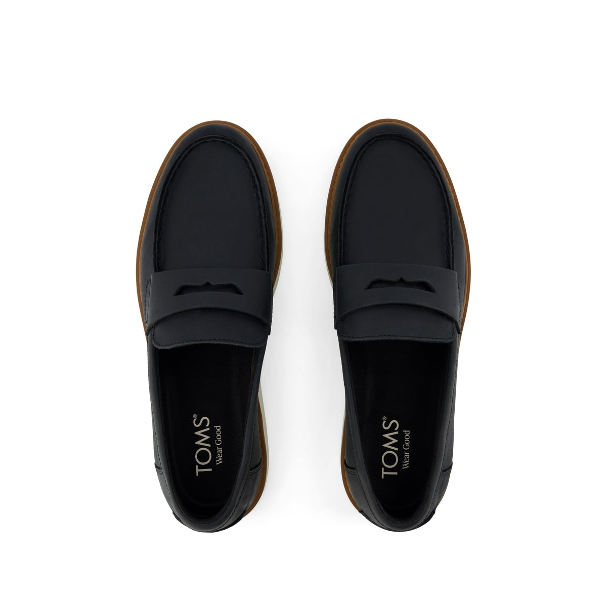 Navi TRVL LITE Havana Loafer - Black Leather Top View