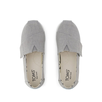 Alpargata Classic Kids Shoe - Drizzle Grey Heritage Canvas Top View