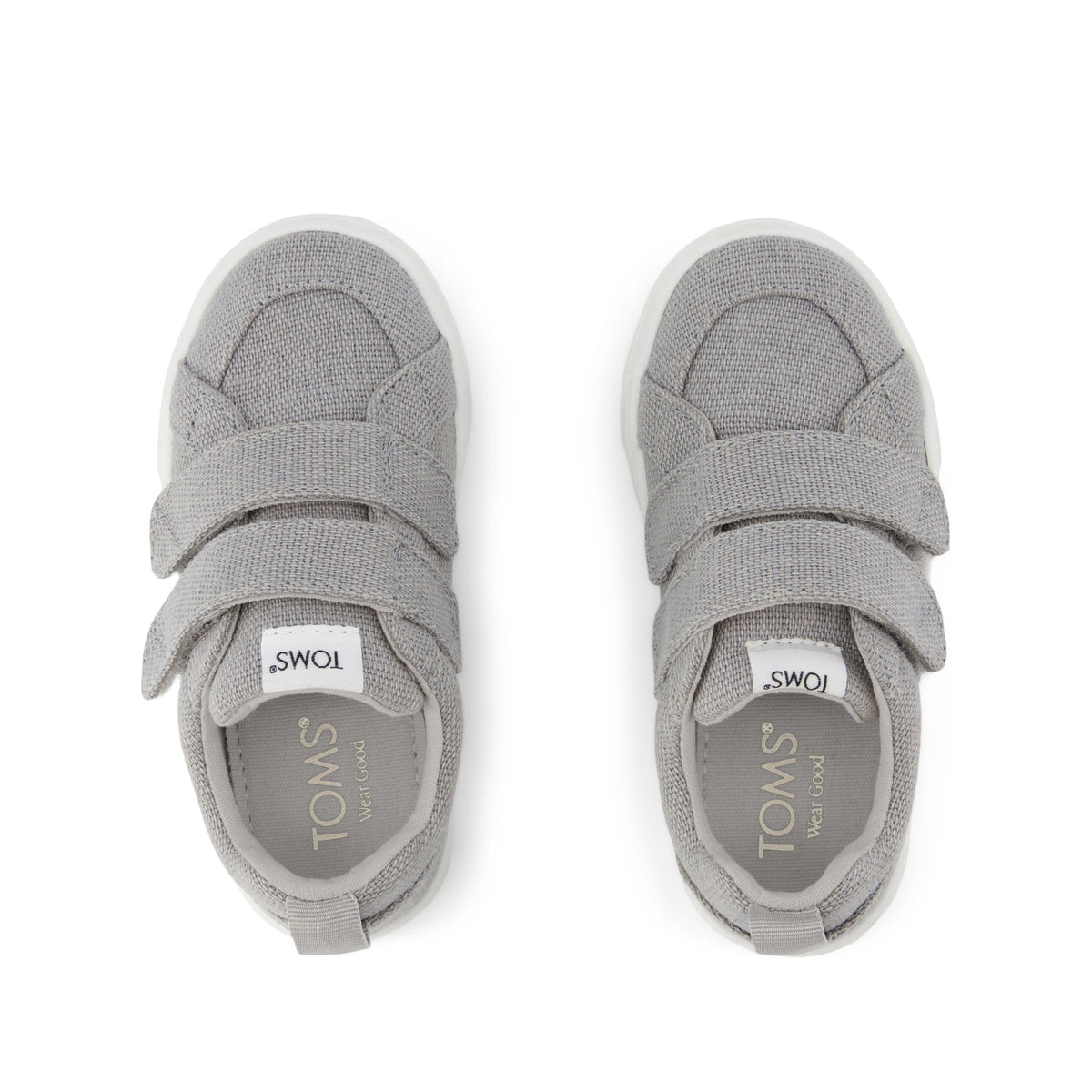 Cruz Double Strap Toddler Sneaker - Drizzle Grey Heritage Canvas Top View