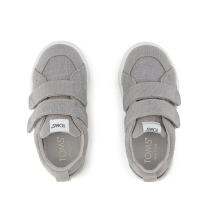 Cruz Double Strap Toddler Sneaker - Drizzle Grey Heritage Canvas Top View