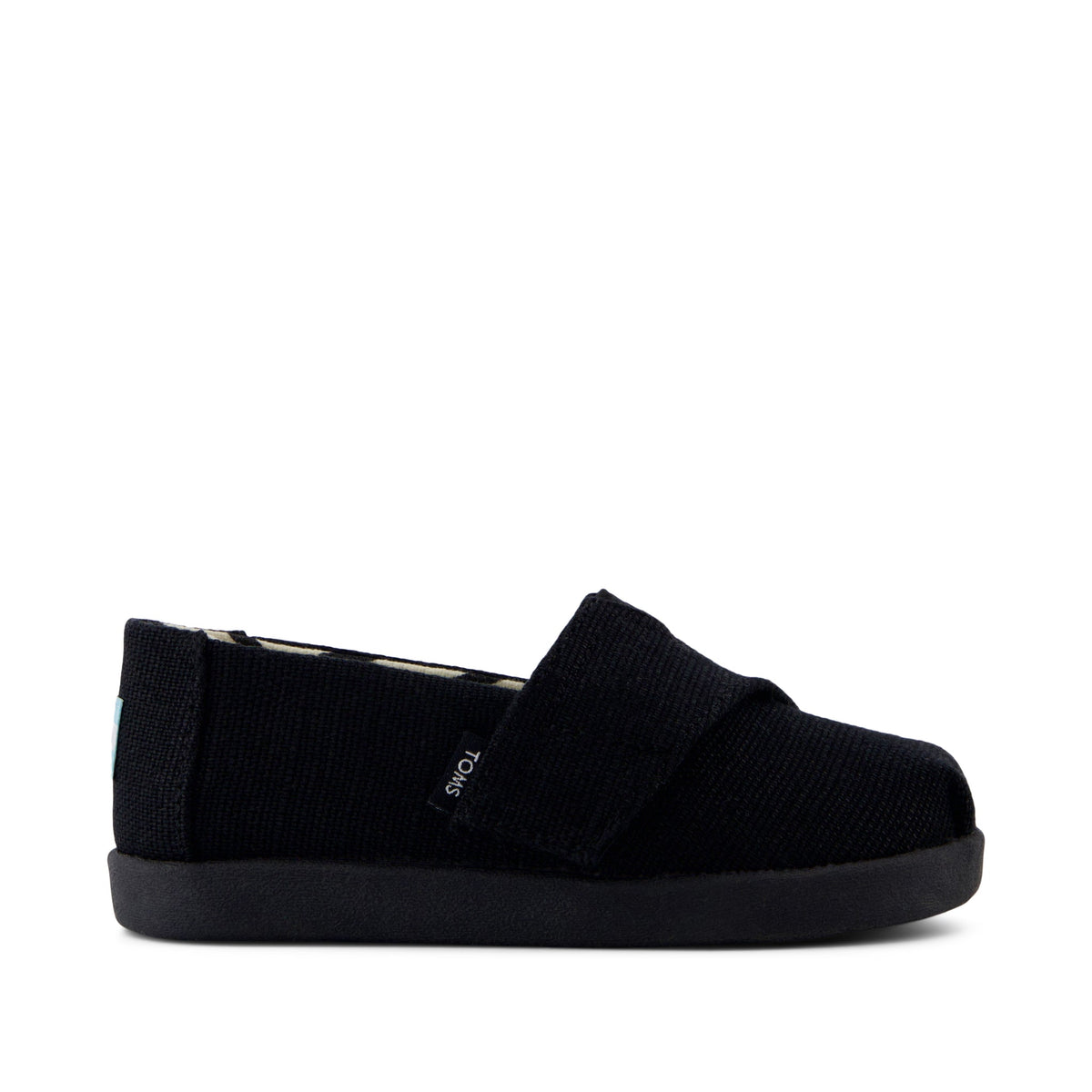 Alpargata Classic Toddler Shoe - Black and Black Heritage Canvas Side View