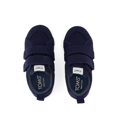 Cruz Double Strap Toddler Sneaker - Navy Heritage Canvas Top View