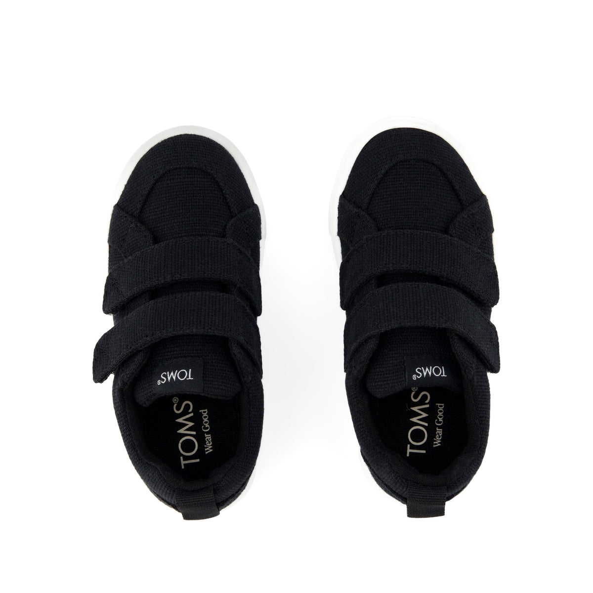 Cruz Double Strap Toddler Sneaker - Black Heritage Canvas Top View