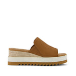Diana Mule Wedge Sandal - Brown Sugar Leather Side View