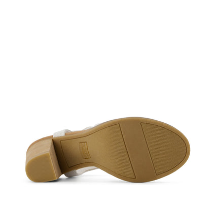 Majorca Strappy Heeled Sandal - Natural Yarn Dye Bottom Sole View
