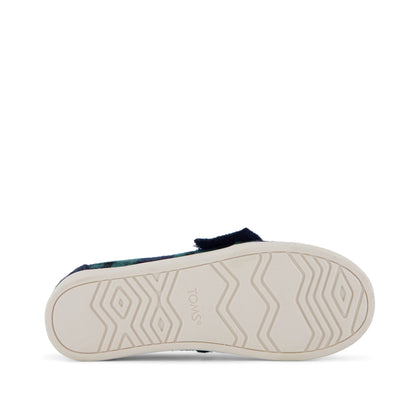 Alpargata Classic Kids Shoe - Navy Plaid Bottom Sole View