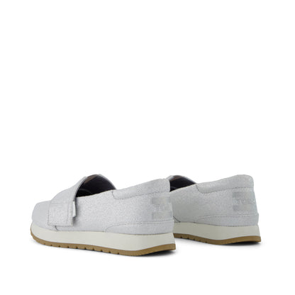 Resident Plus Kids Sneaker - Silver Metallic Twill Back View