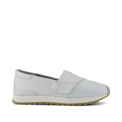 Resident Plus Kids Sneaker - Silver Metallic Twill Side View