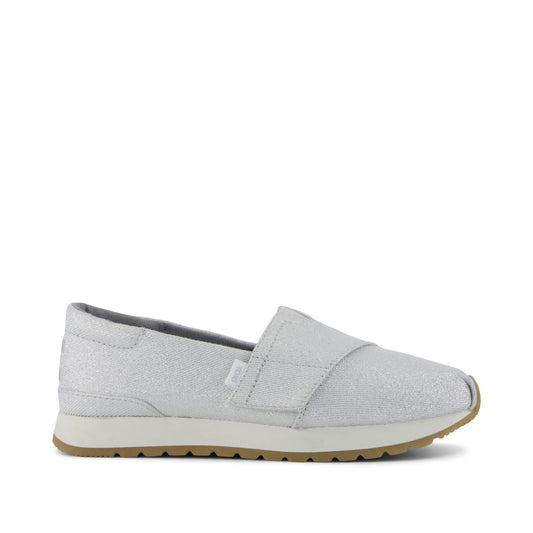 Resident Plus Kids Sneaker - Silver Metallic Twill Side View