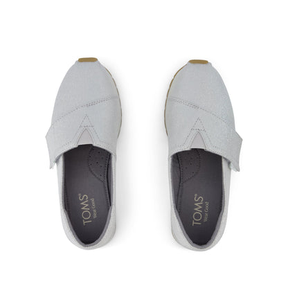 Resident Plus Kids Sneaker - Silver Metallic Twill Top View
