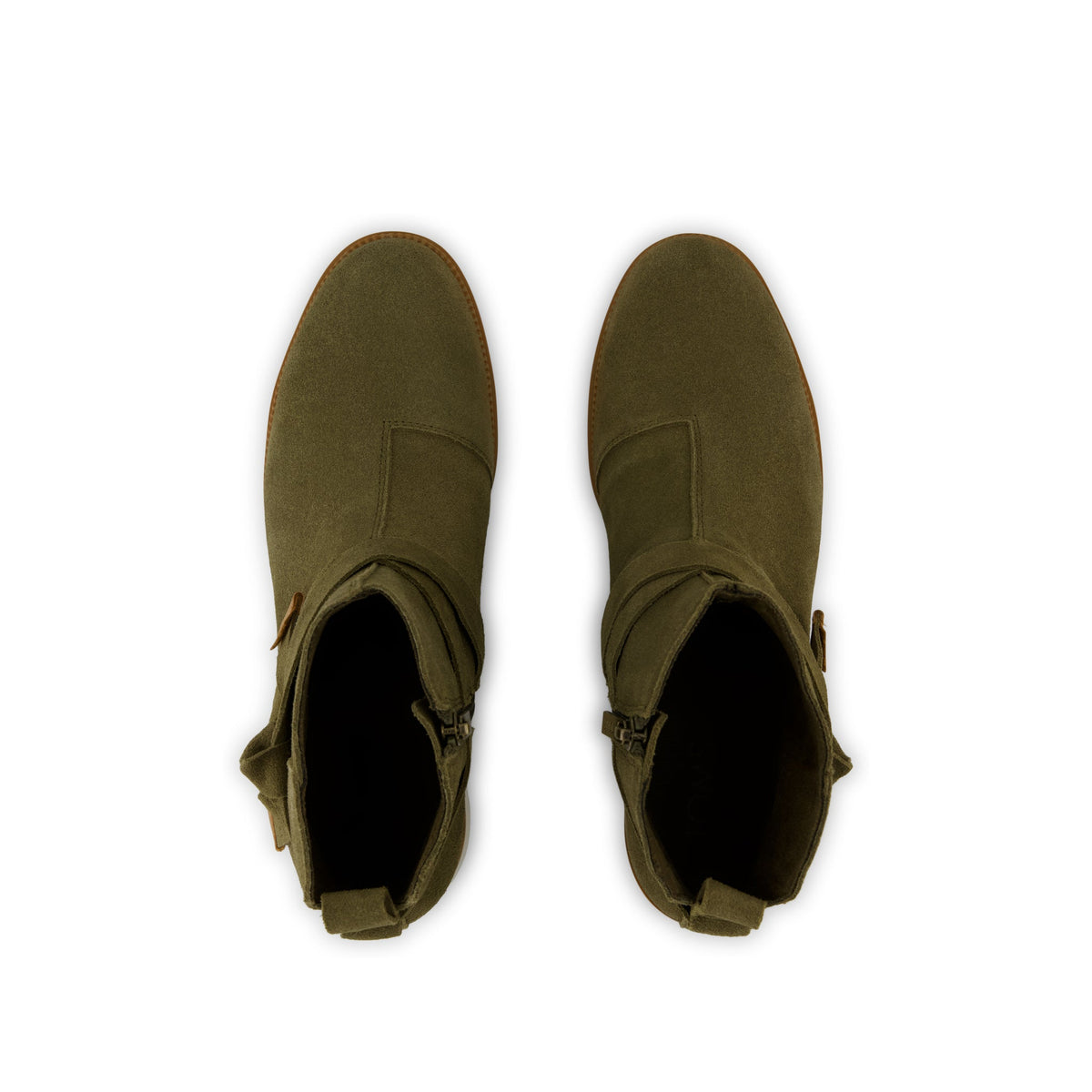 Marlow Boot - Water Repellent Military Olive Suede Top View