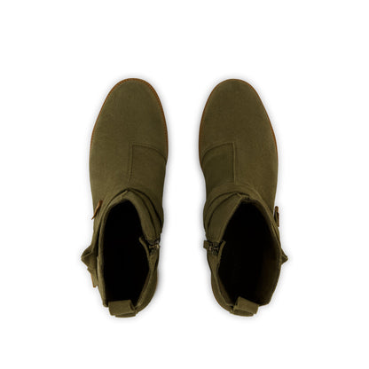 Marlow Boot - Water Repellent Military Olive Suede Top View