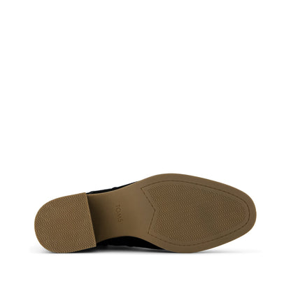 Delilah Heeled Boot - Water Repellent Black Suede Bottom Sole View
