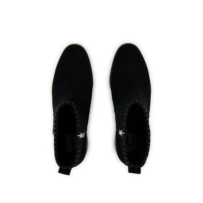Delilah Heeled Boot - Water Repellent Black Suede Top View