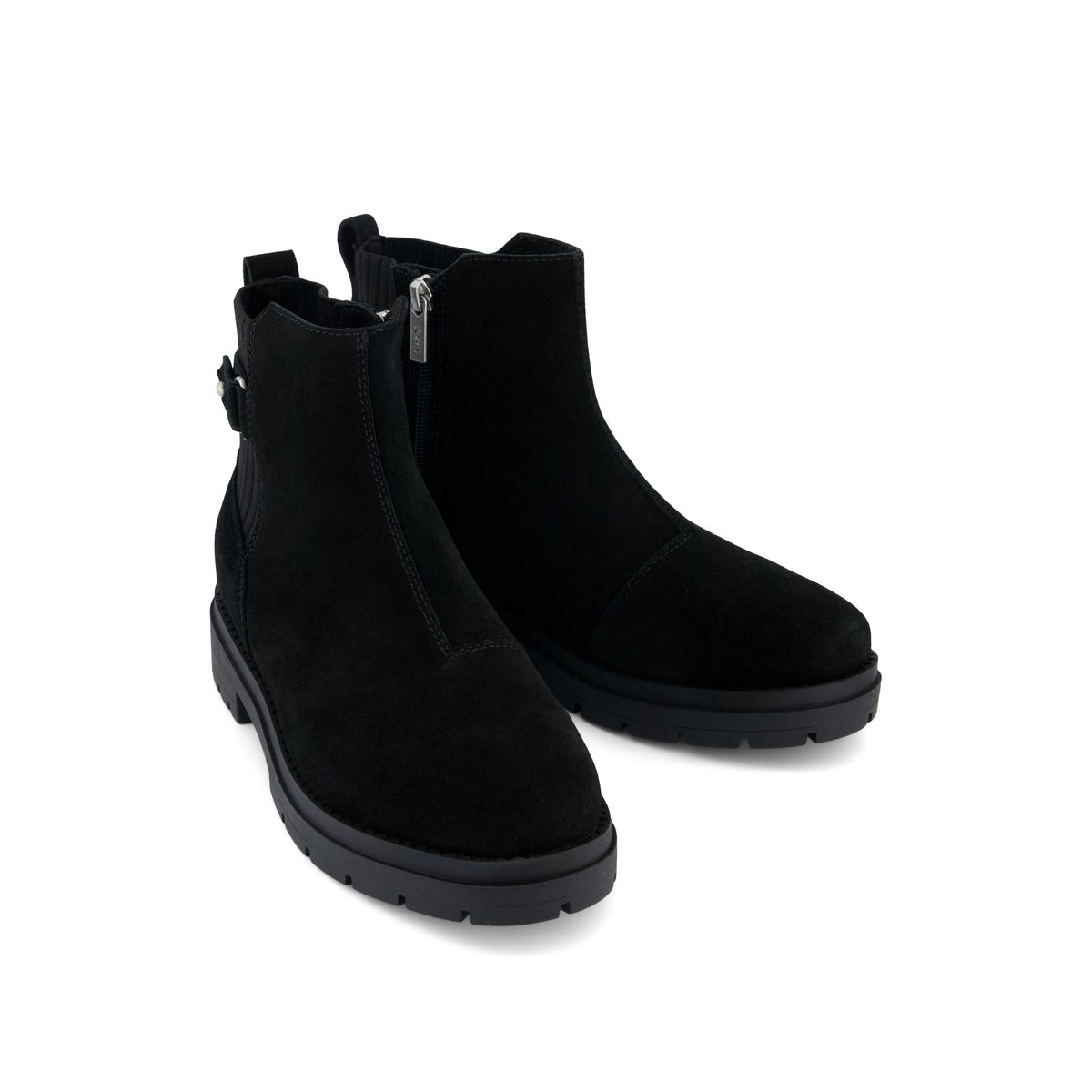 Astrid Boot - Water Repellent Black Suede Front View