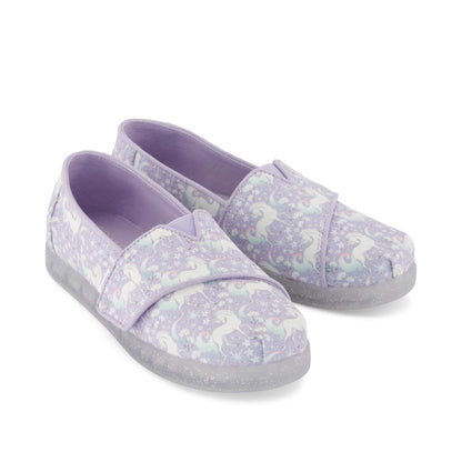 Alpargata Classic Kids Shoe - Misty Lilac Iridescent Unicorn Front View