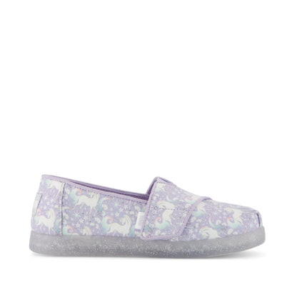 Alpargata Classic Kids Shoe - Misty Lilac Iridescent Unicorn Side View
