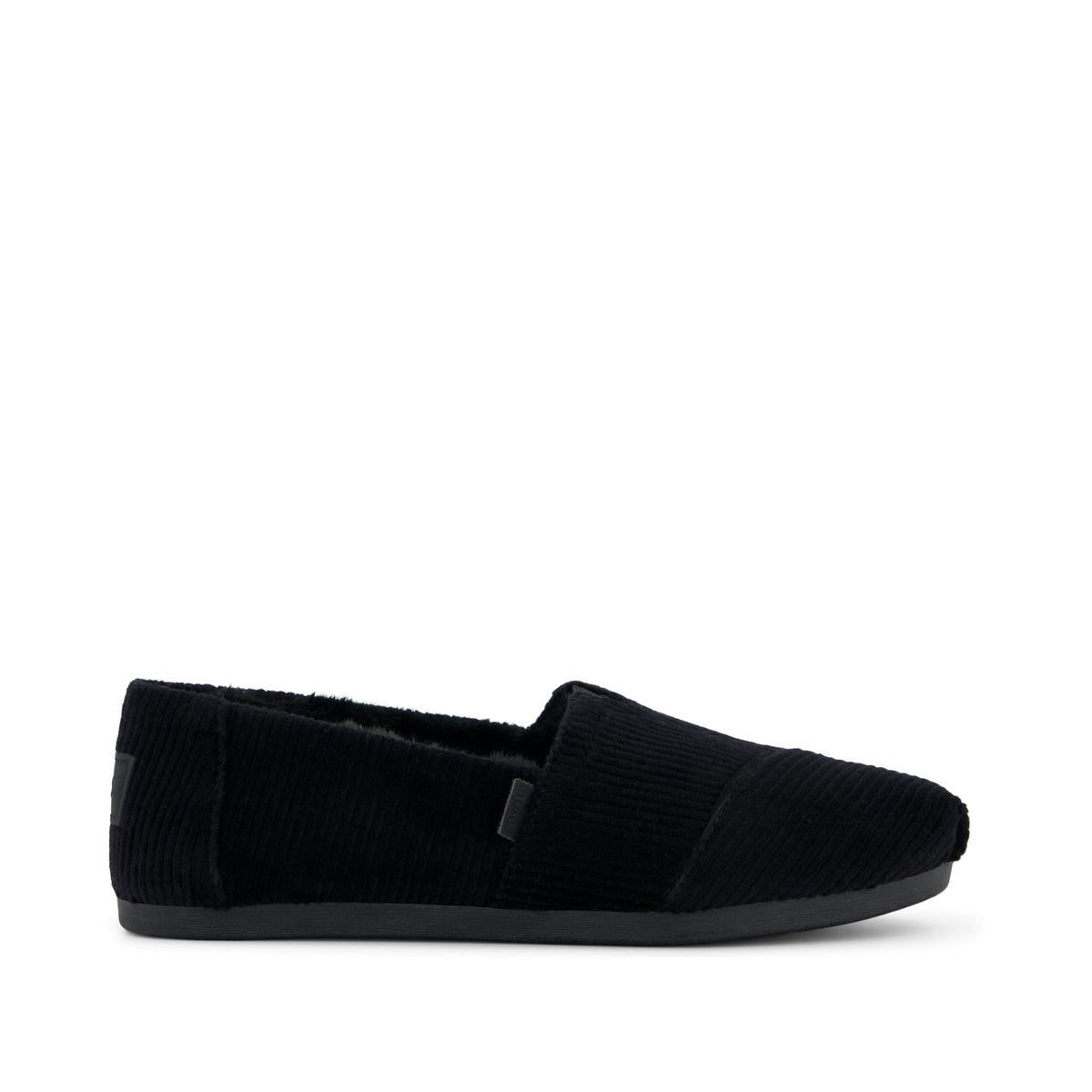 Alpargata Classic - Black Velvet Faux Fur Side View