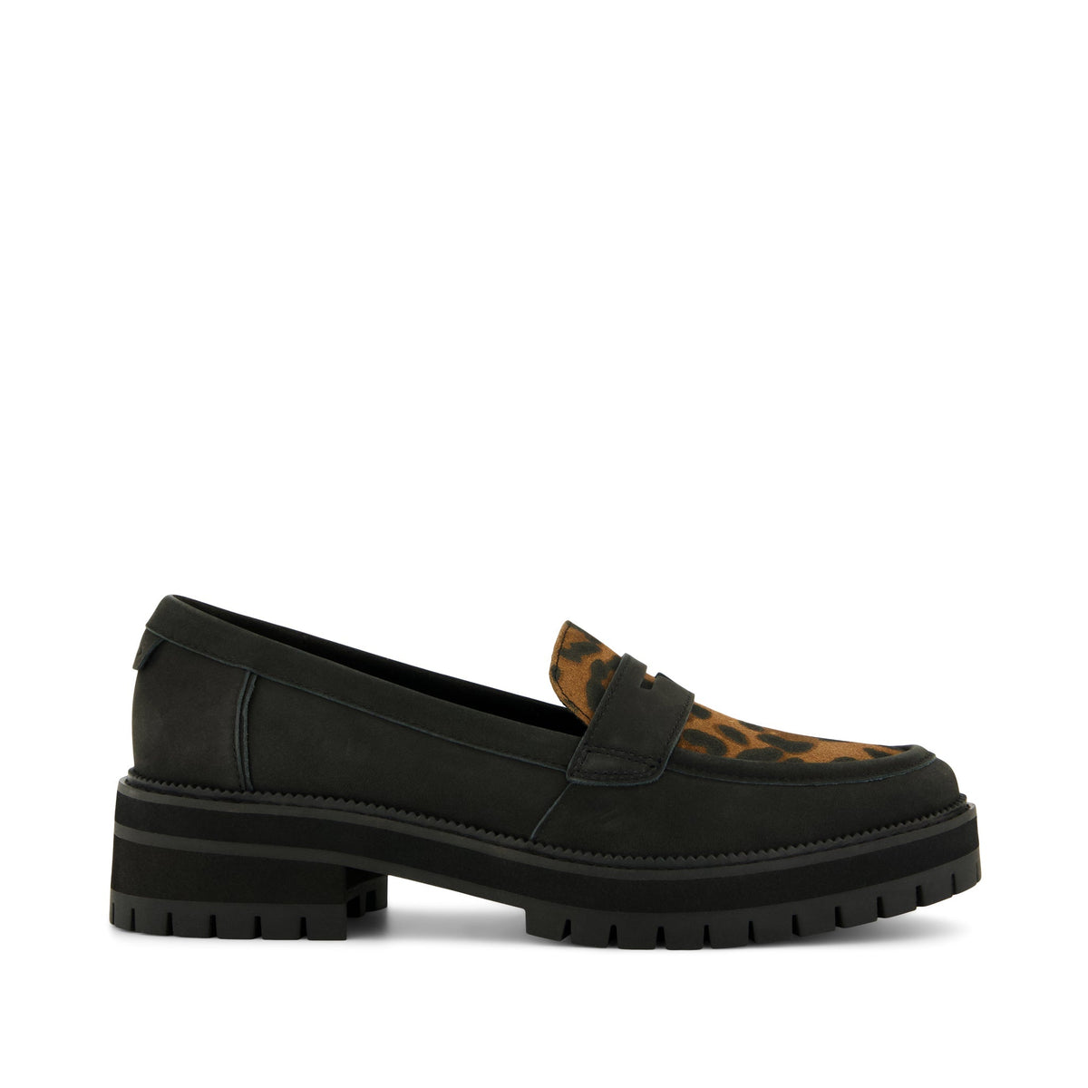 Cara Loafer - Brown Sugar Leopard Suede Side View