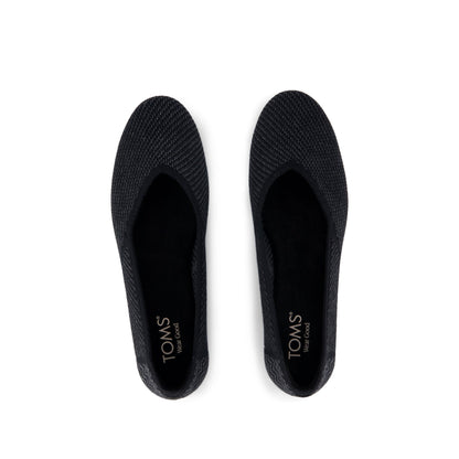 Gemma Flat - Black Engineered Knit Top View