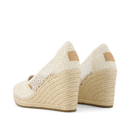 Essential Wedge - Natural Moroccan Crochet Back View