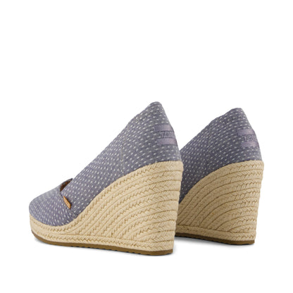Essential Wedge - Niagara Mist Chambray Dot Back View