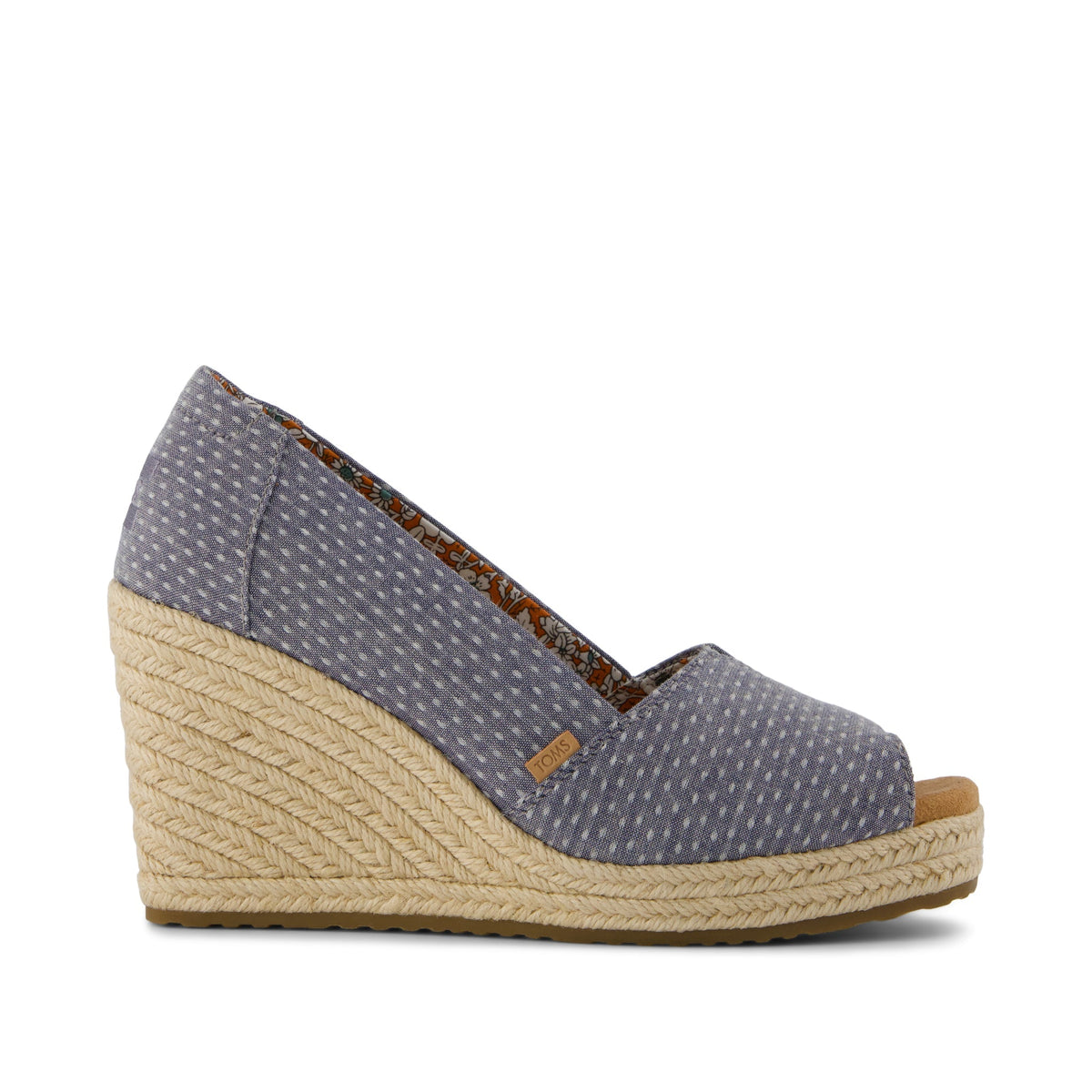 Essential Wedge - Niagara Mist Chambray Dot Side View