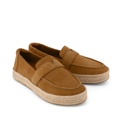 Blakely Loafer Espadrille - Brown Sugar Suede Front View