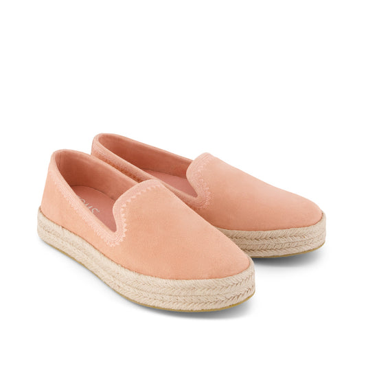 Carolina Espadrille - Embroidered Bloom Suede Front View