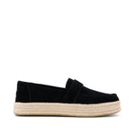 Blakely Loafer Espadrille - Black Suede Side View