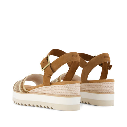 Diana Wedge Sandal - Almond Crochet Back View