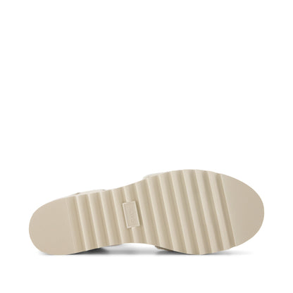 Diana Wedge Sandal - White Denim Fray Bottom Sole View