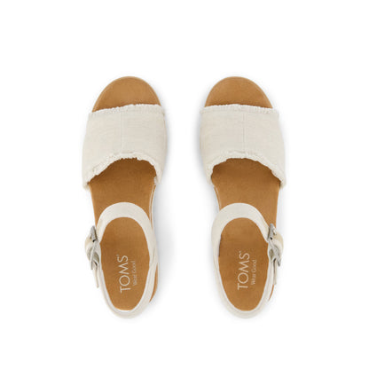 Diana Wedge Sandal - White Denim Fray Top View