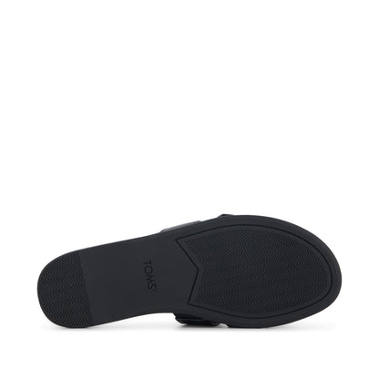 Sol Slide Sandal - Black Leather Bottom Sole View