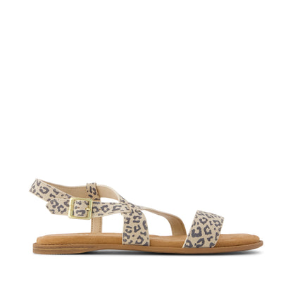 Mar Strappy Sandal - Leopard Print Suede Side View