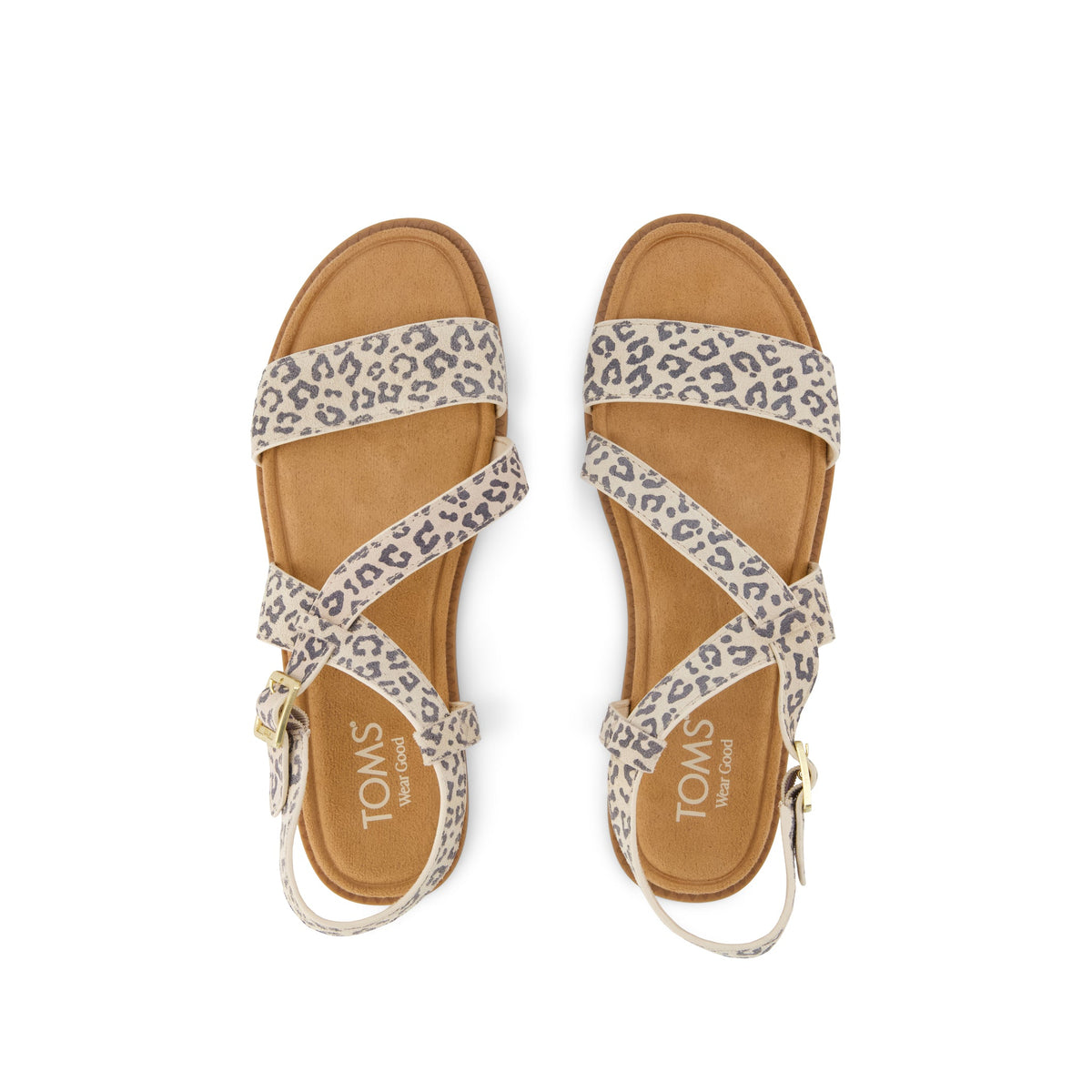 Mar Strappy Sandal - Leopard Print Suede Top View