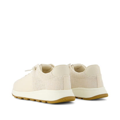 TRVL LITE Cabrillo Sneaker - Water Repellent Beige Canvas Mesh Back View