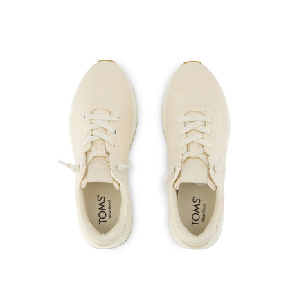 TRVL LITE Cabrillo Sneaker - Water Repellent Beige Canvas Mesh Top View