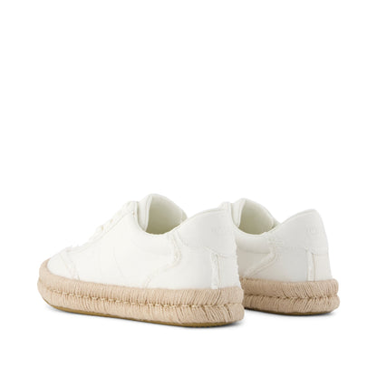 Jesse Espadrille Sneaker - White Canvas Back View