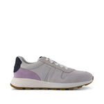 TRVL LITE Retro Runner Sneaker - Water Repellent Lunar Grey Suede Side View