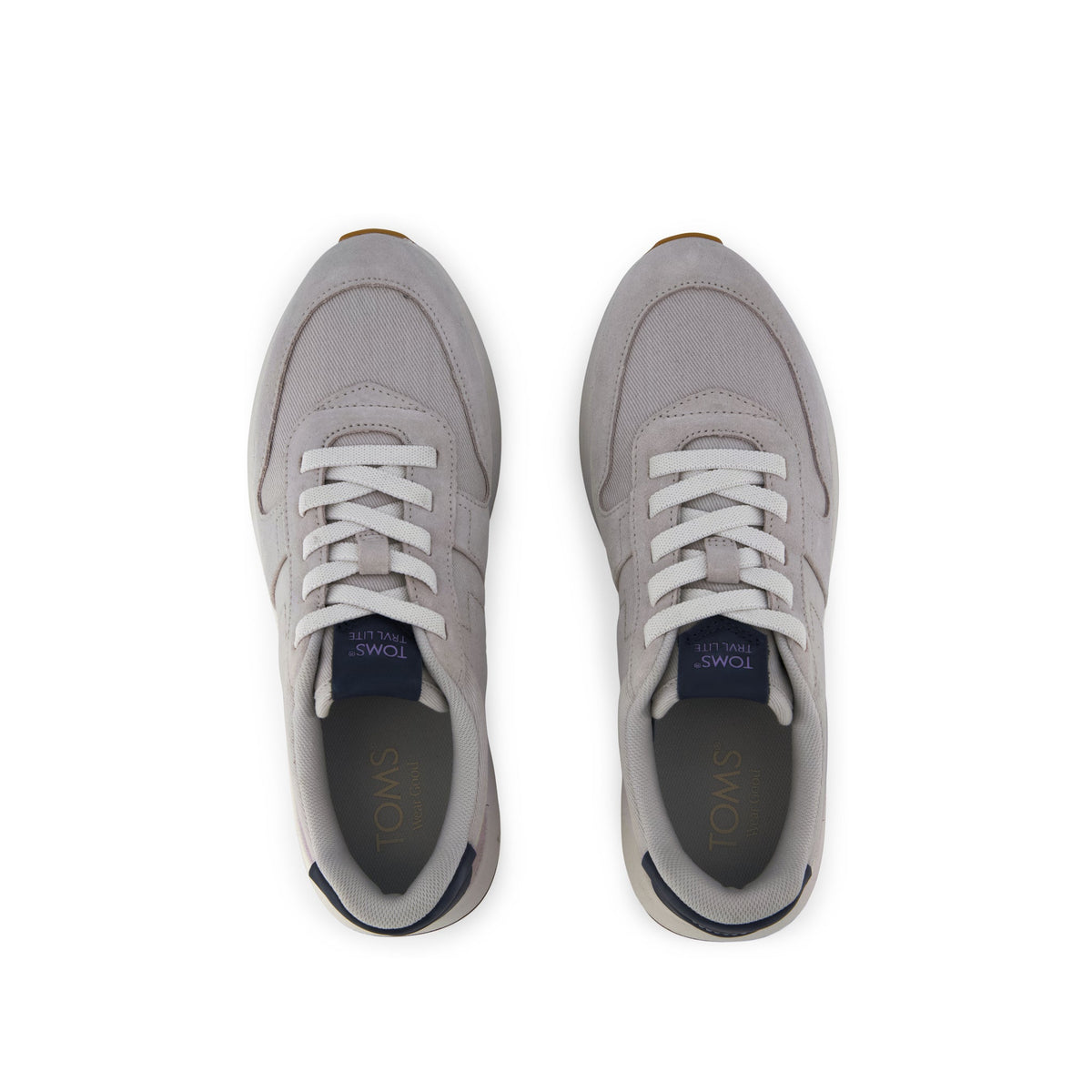 TRVL LITE Retro Runner Sneaker - Water Repellent Lunar Grey Suede Top View